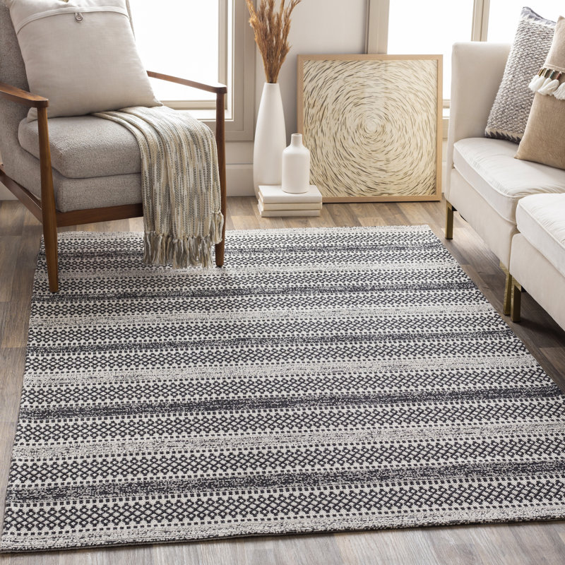 Capen Cotton Southwestern Indoor Rug, Rectangle 6'7" x 9'