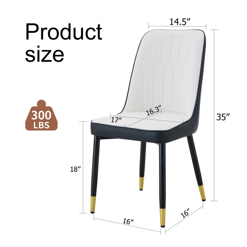 Bitung PU Leather Dining Chairs with Metal Legs