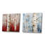 Bouleaux blancs - paysage d'hiver en forêt - ensemble de 2 bouleaux carrés-173213945-173213939
