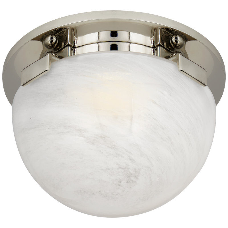 AERIN Serein 5.5" Solitaire Flush Mount, Polished Nickel