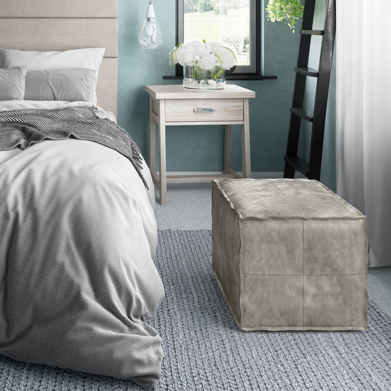 Brody - Pouf carré - Gris vieilli, Gris, L 18 po