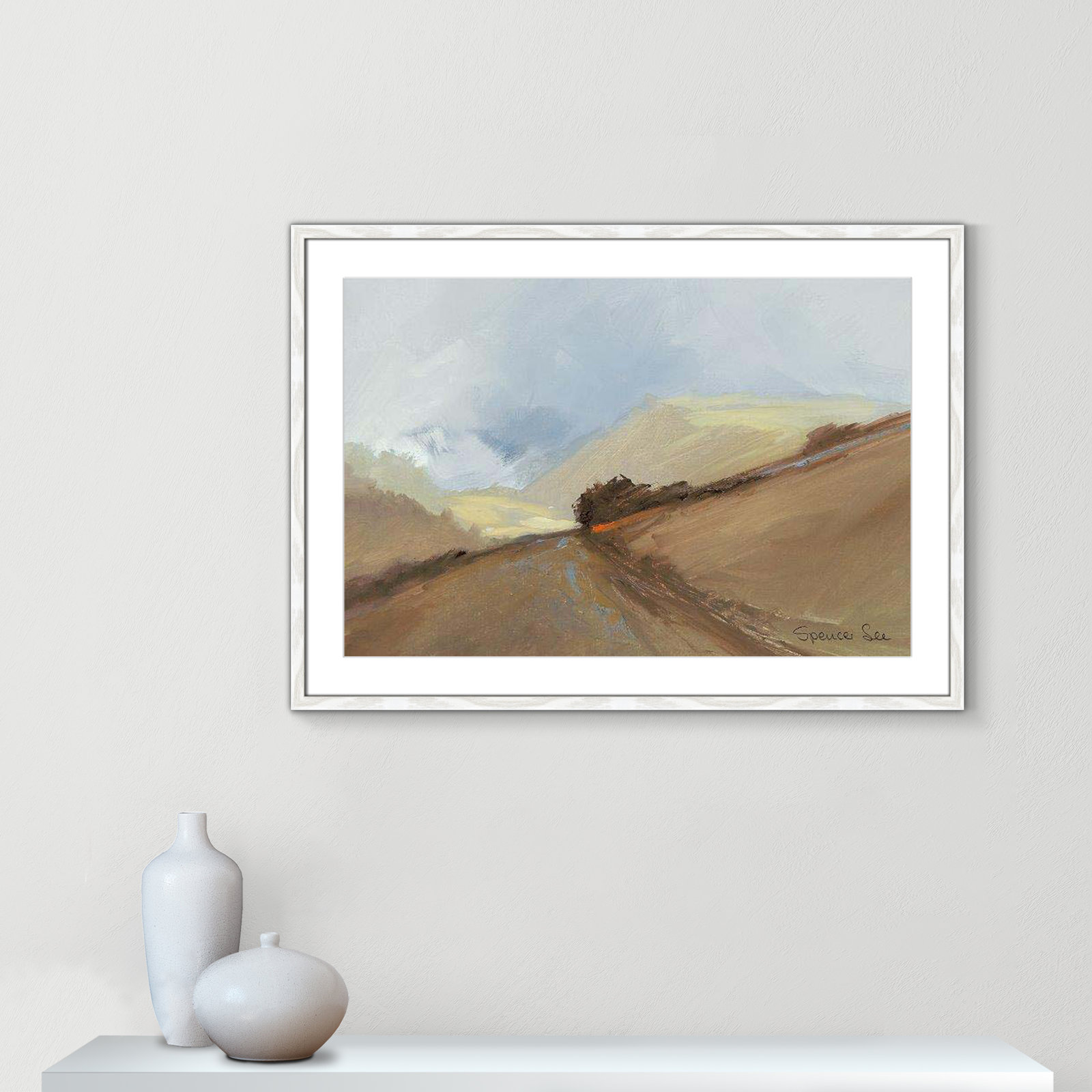 Heaven And Earth II by Spencer Lee, 25.5" H x 35.5" W x 0.75" D, White Framed