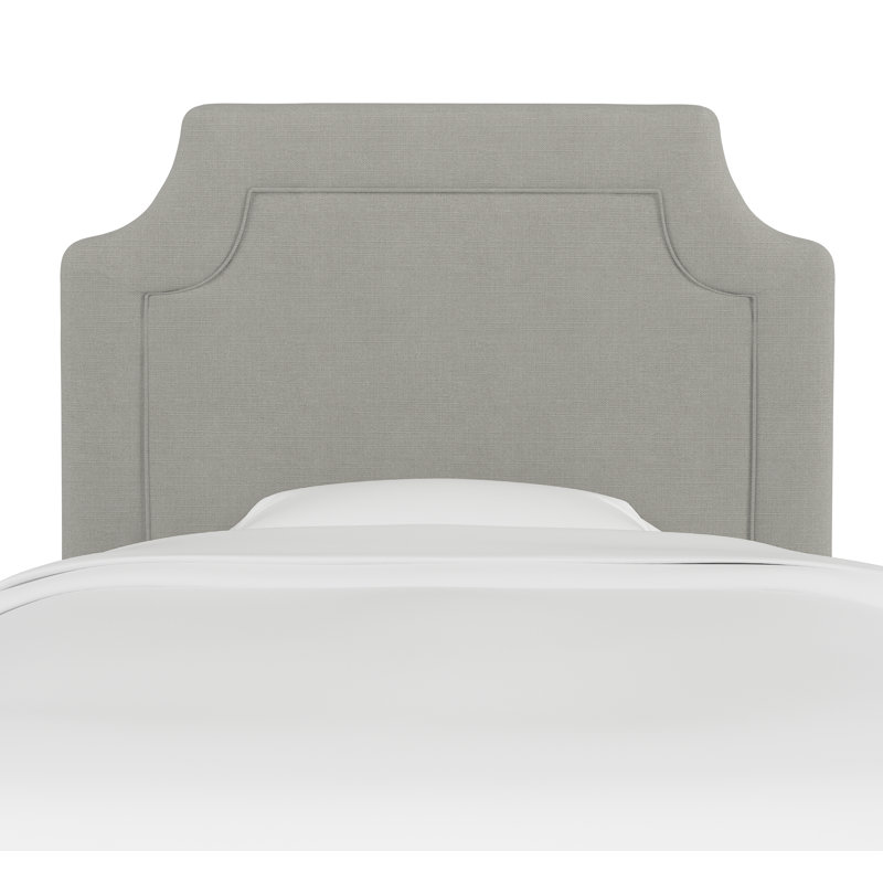 Tête de lit tapissier Pocola, Lit simple, Lin classique gris