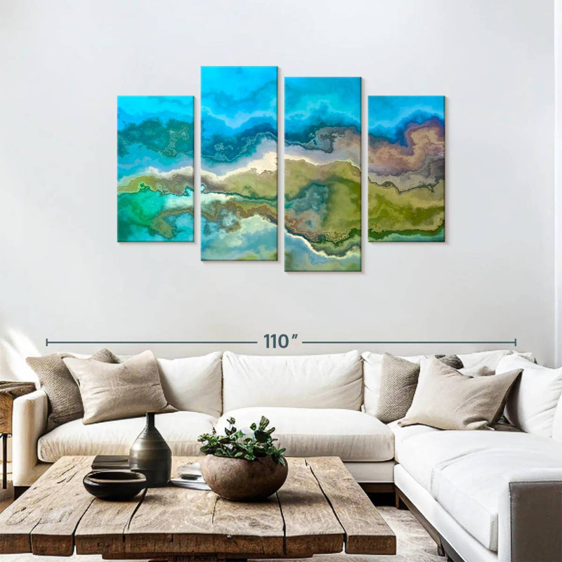 Avery Wavescape Blue And Green, 48" H x 75" W