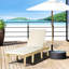 Confortable chaise longue de patio avec 4 et coussin amovible pour chaise longue de plage extérieure réglable