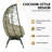 Oversized 360° Swivel Rattan Egg Chair Wicker Indoor Outdoor Patio Lounge Chair With Removable Thick Cushions-2009693519-2009693512