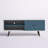 Liberty 63" Mid-Century Modern 3-Shelf TV Stand for TVs up to 60" in Blue Slate and White-729397275