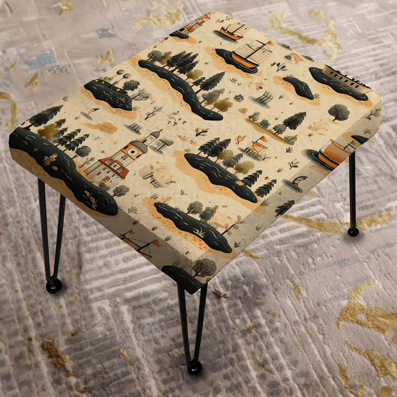 Pirate Treasure Hunt - Repose-pieds rectangulaire abstrait