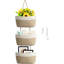 Panier de rangement suspendu au-dessus de la porte, panier de rangement mural en coton tissé à 3 niveaux avec paniers de cuisine décoratifs - blanc + jute-123108667