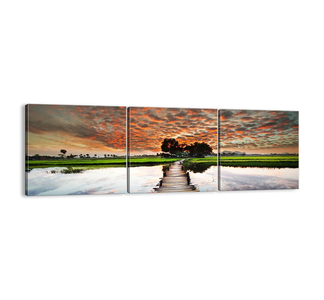 Spread Your Arms - Breathe - 3 Piece Unframed Panoramic Photograph Print Set on Canvas