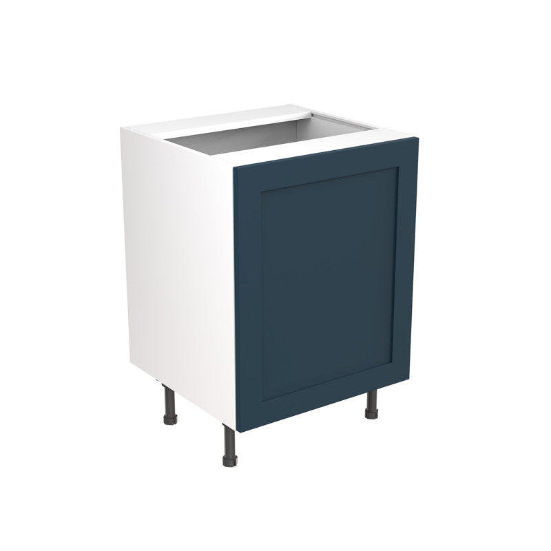 KitchenKit Flatpack Shaker Ultra Matt Base Unit Sink, Indigo Blue