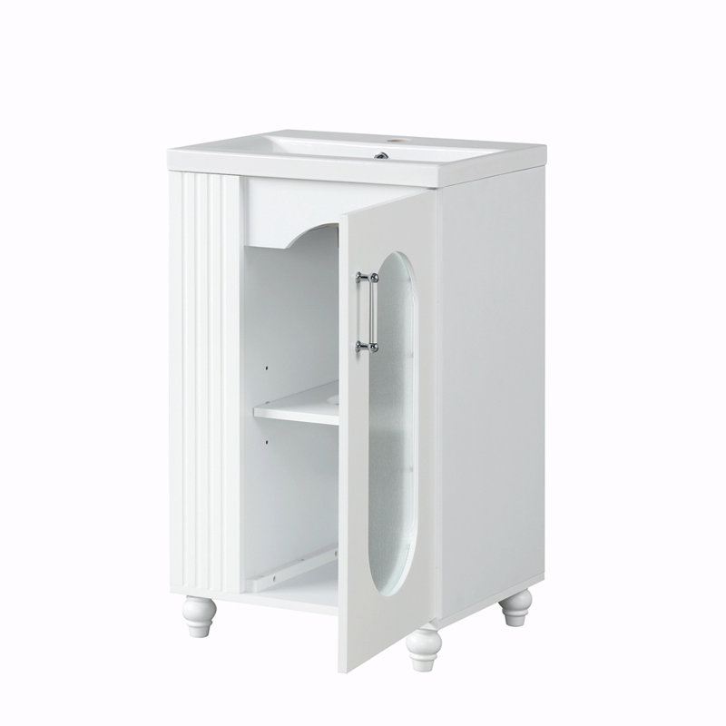 Meuble-lavabo simple 20 po avec plateau en céramique Desandro