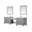 Meuble-lavabo double gris en marbre patiné L, 22 po, robinet et 34 miroirs, surface à teinture longue durée, robinets avec largeur, profondeur, surface supérieure, surface