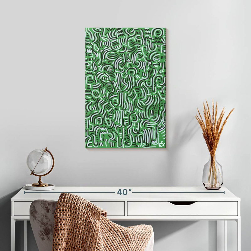 Graffiti vert jungle Avery, H 24 po x l 16 po