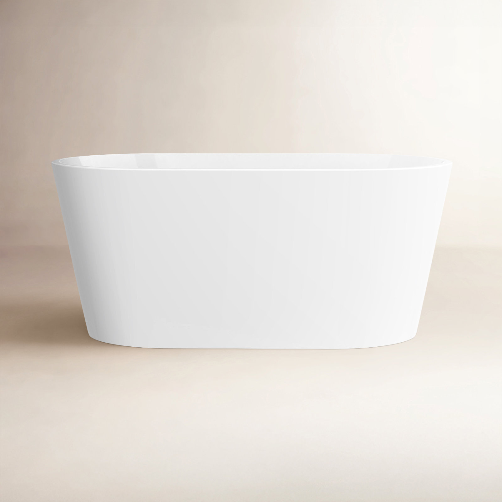 Iris 54" Freestanding Soaking Acrylic Bathtub, White/Matte Black
