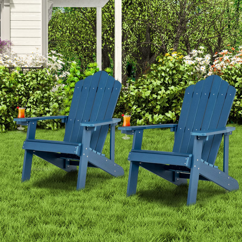 Braziel Foldable Outdoor Adirondack Chair, Blue