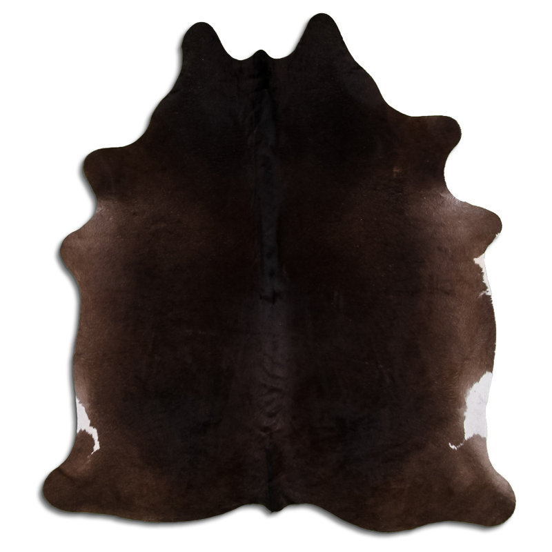 Tapis personnalisé en cuir de vache véritable café, Nouveauté 6 pi 2 po x 7 pi 4 po