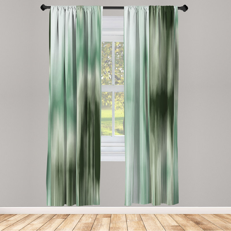 Microfiber Floral Semi-Sheer Rod Pocket Curtain Panels, 28" W x 95" L, Teal