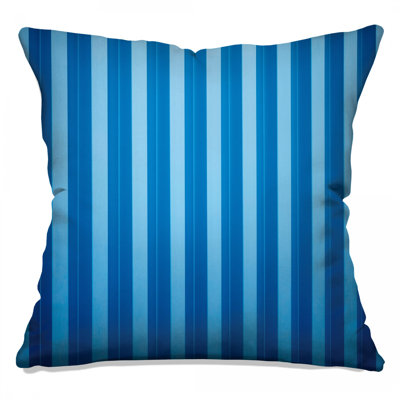 Blue Vertical Stripes Double Sided Throw Pillows