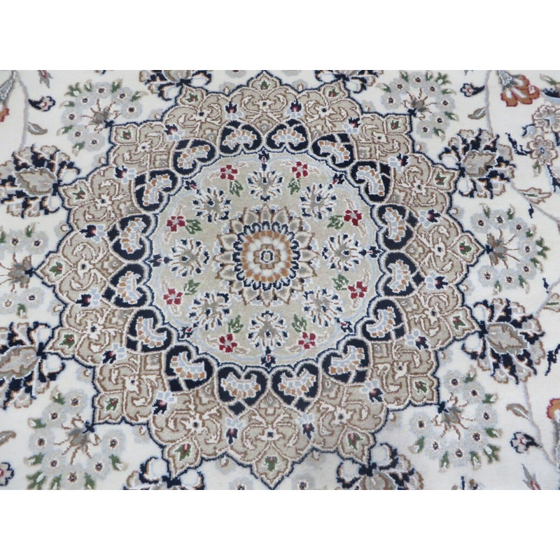 Tapis oriental nain fin en soie 9 x 11 pi 11 po G14803, Rectangle 9 pi x 11 pi 11 po
