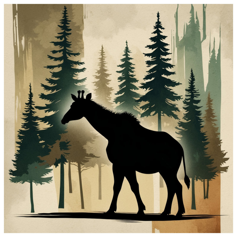 Rideaux de douche Girafe Silhouette, L 70 po x H 84 po
