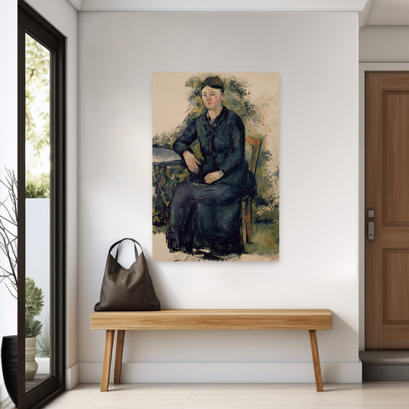 Madame Cézanne au jardin, 1880-1882 - Estampe d'art mural abstraite contemporaine, H 60 po x l 40 po