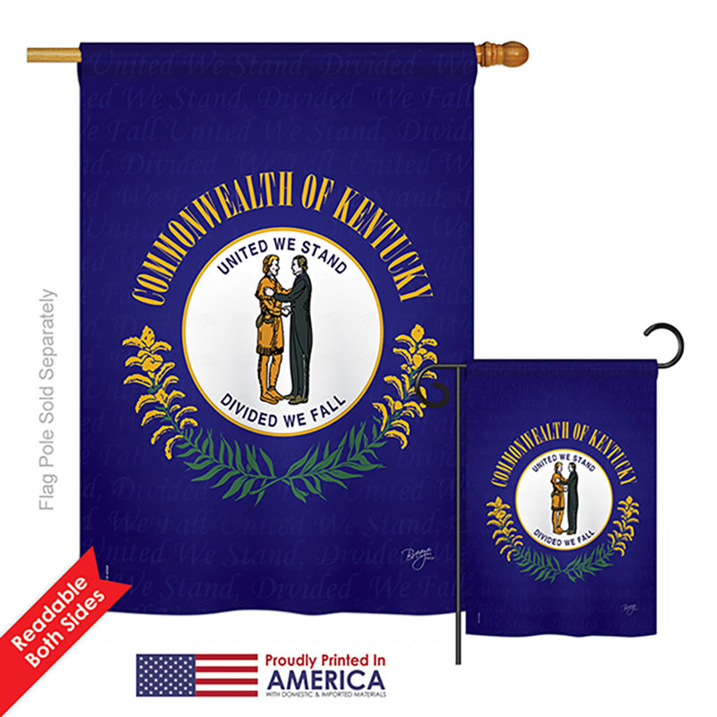 Ensemble de 2 drapeaux en polyester vertical 2 côtés "kentucky american statements"