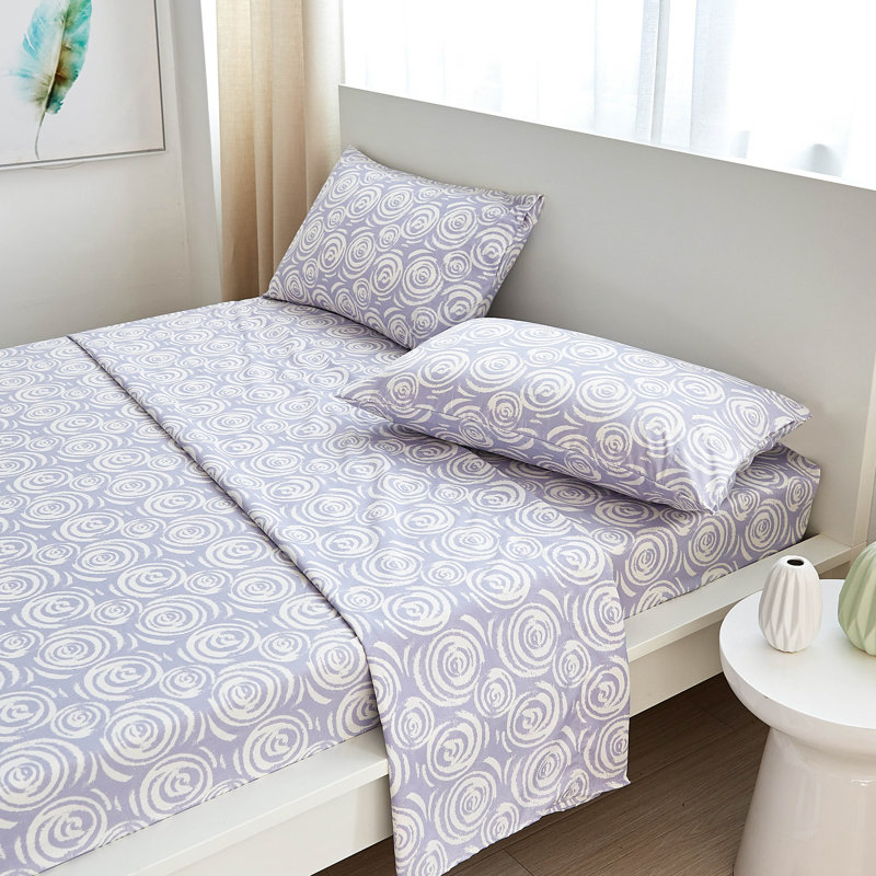 Ensemble de draps en microfibre Vilano Choice, Lavande, Drap simple, 1 drap-housse, 1 drap plat et 1 taies