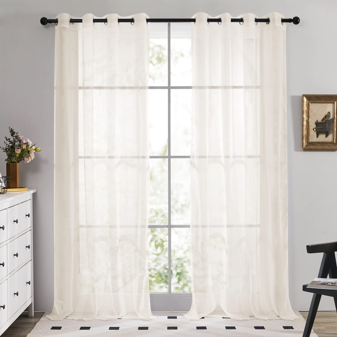 Doveton Window Treatment Net Curtains Semi Transparent Sheer Window Voile Curtains
