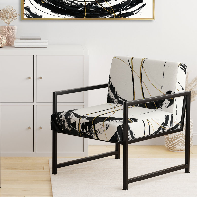 Fauteuil d'appoint Tamerlan, Noir, noir, noir, noir, Noir / blanc