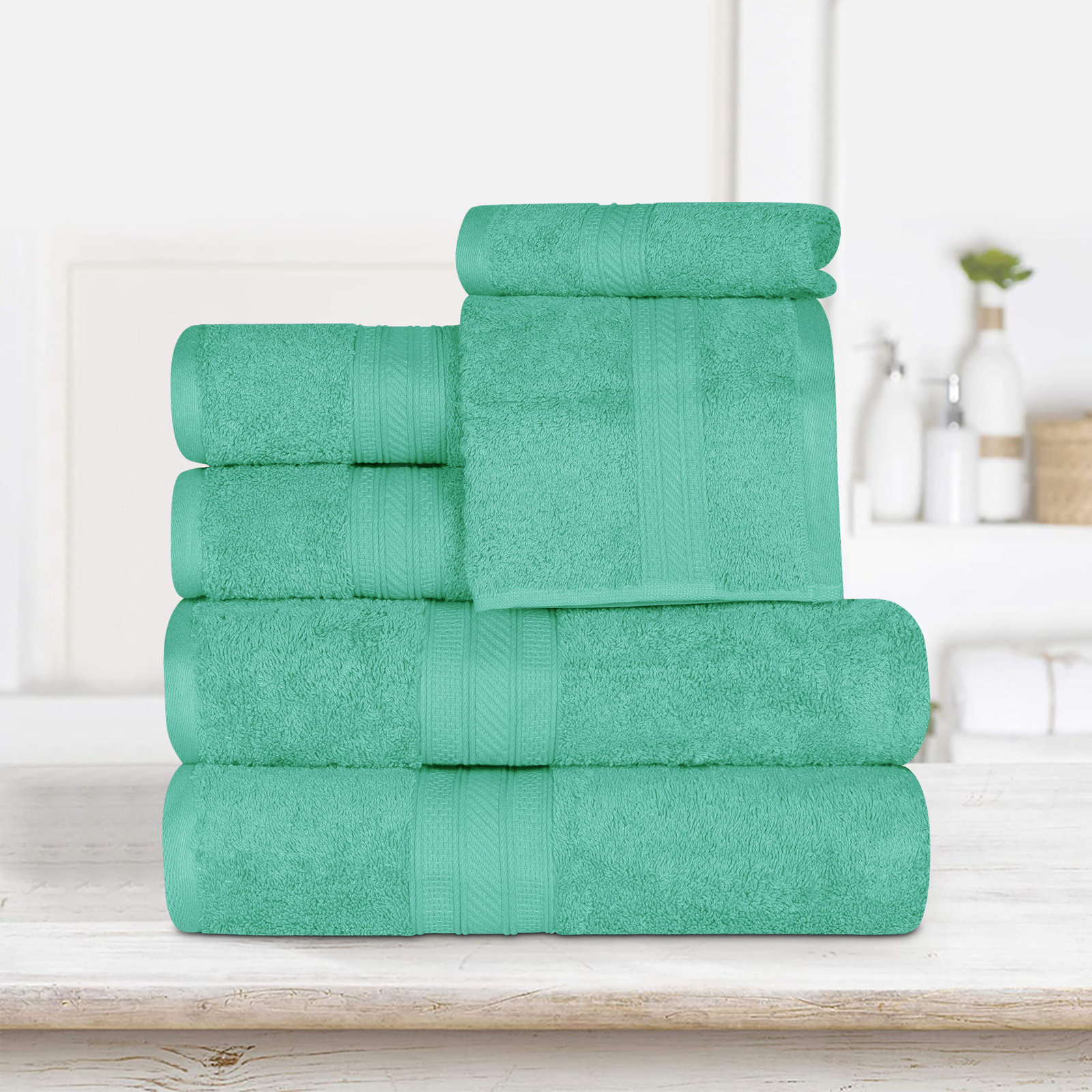 6-Piece Combed Cotton Towel Set, Rivulet