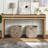 Retro Wooden Entryway Table with Double Board Suspension Design-1023073264