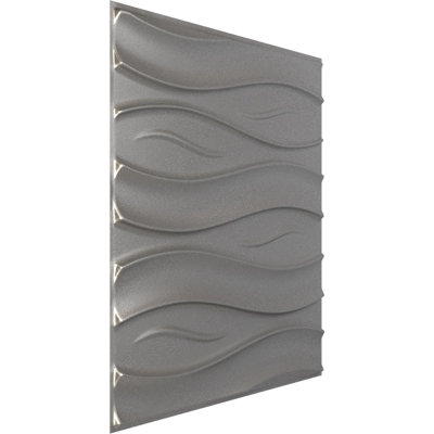 19 5/8"W x 19 5/8"H Swell EnduraWall Decorative 3D Wall Panel, Metallic Charcoal (Covers 2.67 Sq. Ft.)