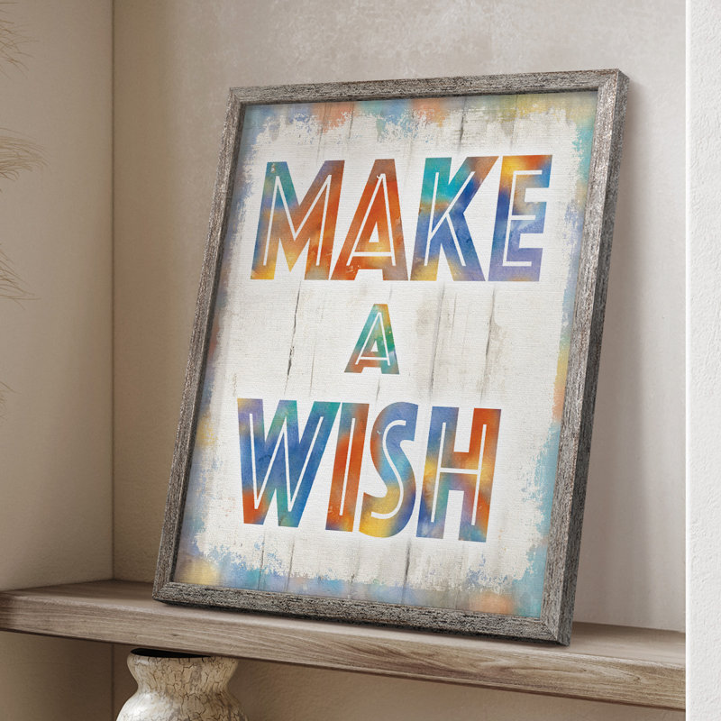 «Make A Wish», reproduction encadrée - bois massif, H 11 po x l 9 po