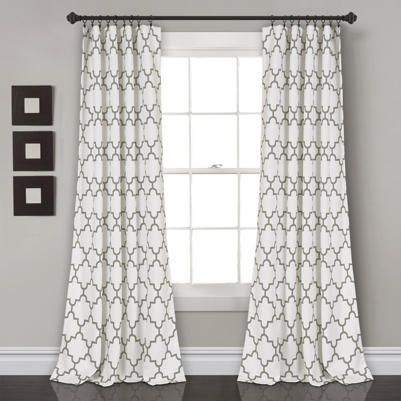  Paire de rideaux obscurcissant et géométrique, gris, l 52 po x L 84 po