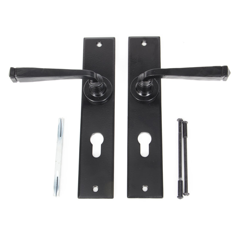 Avon Lock Door Handle, Black