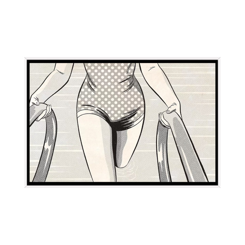 Noir Swim by Joseph McDermott - Print on Canvas, White Framed, 101.6 cm H x 66.04 cm W
