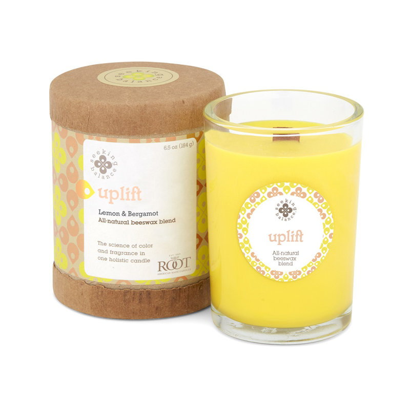 Uplift Lemon & Bergamot Yellow Beeswax Soy Jar Candle