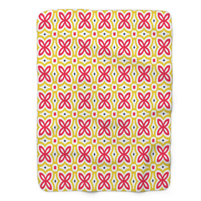 Couverture en sherpa 1 pièce Tile Maroon