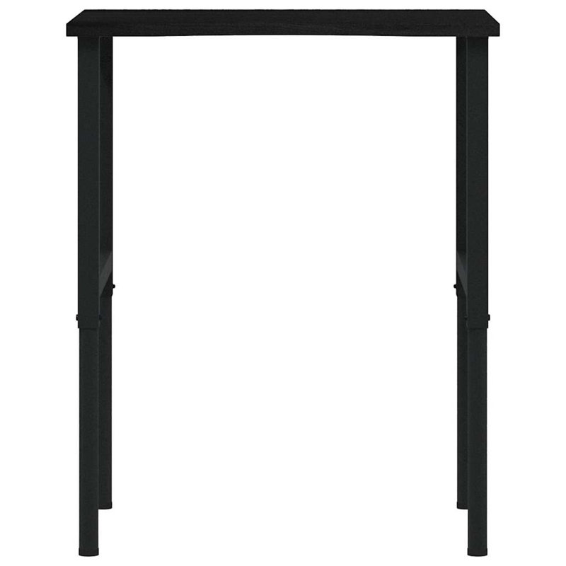 Solid Wood Top Height-Adjustable Workbench, Dark Brown/Black, 98cm H x 80cm W x 60cm D