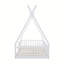 Lit simple en bois avec clôture-928781896