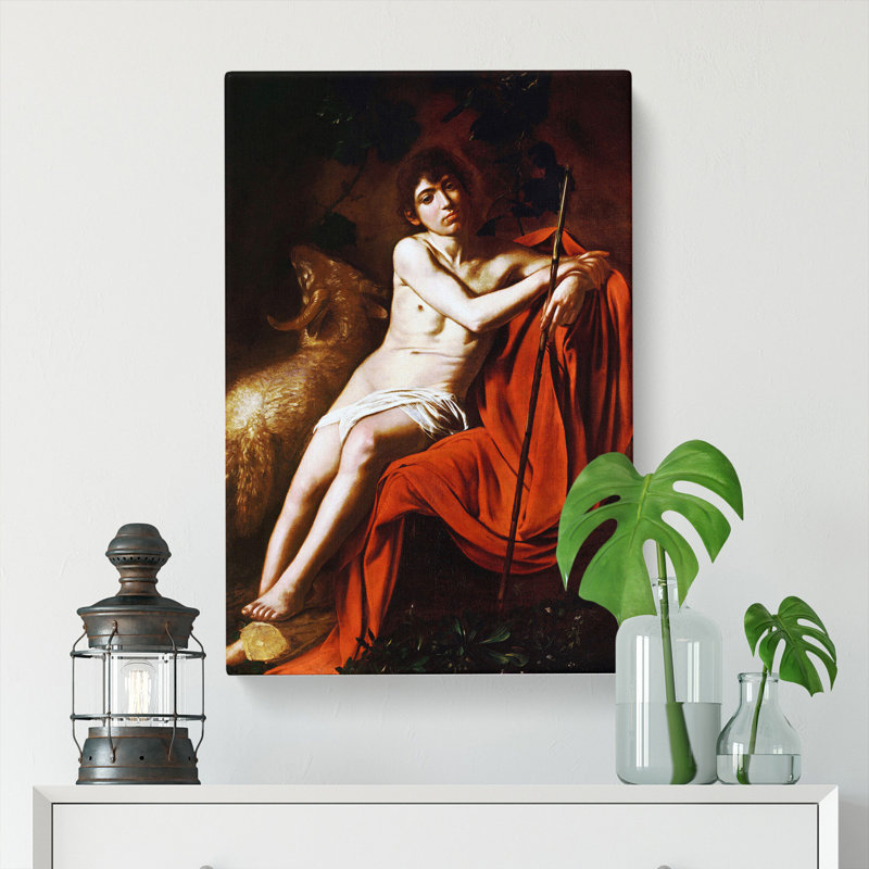 John the Baptist by Caravaggio - Wrapped Canvas Painting, 60cm H x 40cm W x 3cm D