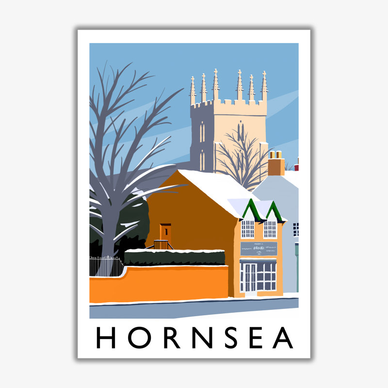 Hornsea (Snow) Portrait - Print, 40cm H x 30cm W x 3cm D, No Framed