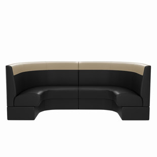 1/2 Circle U-Booth, Private Corner Booth - Contrast Stitched Head Roll (Pack of Two 1/4 Circle Booths)