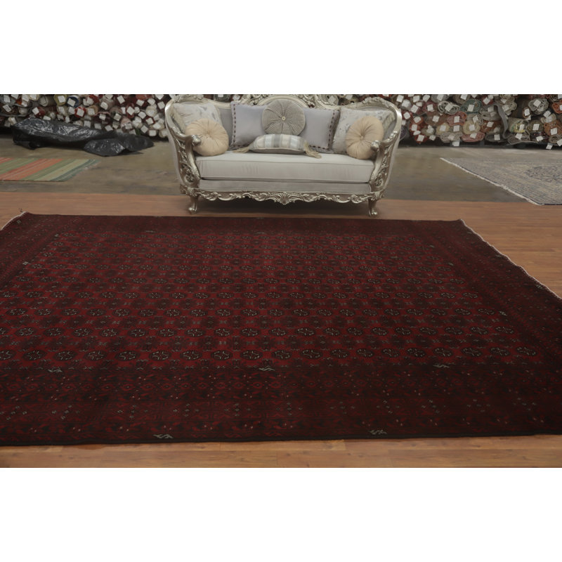Tapis à motif géométrique oriental afghan 10 x 13