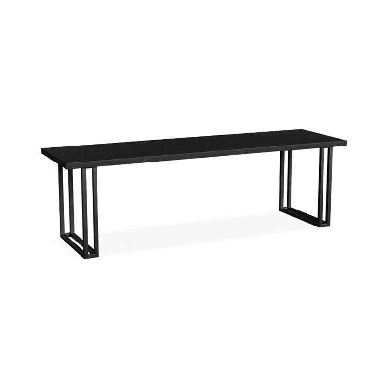 Bureau d'écriture rectangulaire en bois massif noir, H 29,53 po x l 78,74 po x P 23,62 po