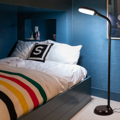 Lampe sur pied à DEL à intensité variable de 53 po avec tête de col de cygne réglable en hauteur Litespan