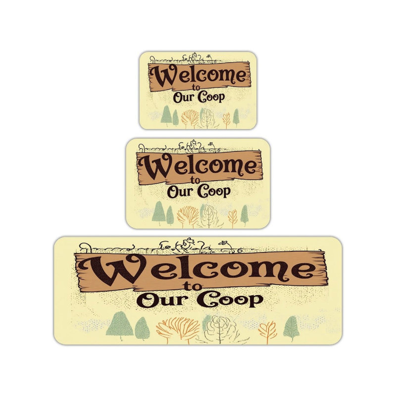 Ensemble de 3 tapis de cuisine Welcome To Our Coop