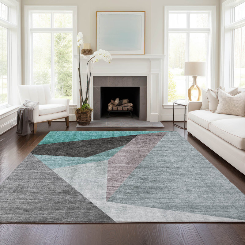 Tapis intérieur / extérieur Killingly avec envers antidérapant, Rectangle 3 pi x 5 pi