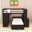 Lit superposé avec bureau, tablettes et tiroirs, garde-robe-119617993-119617996